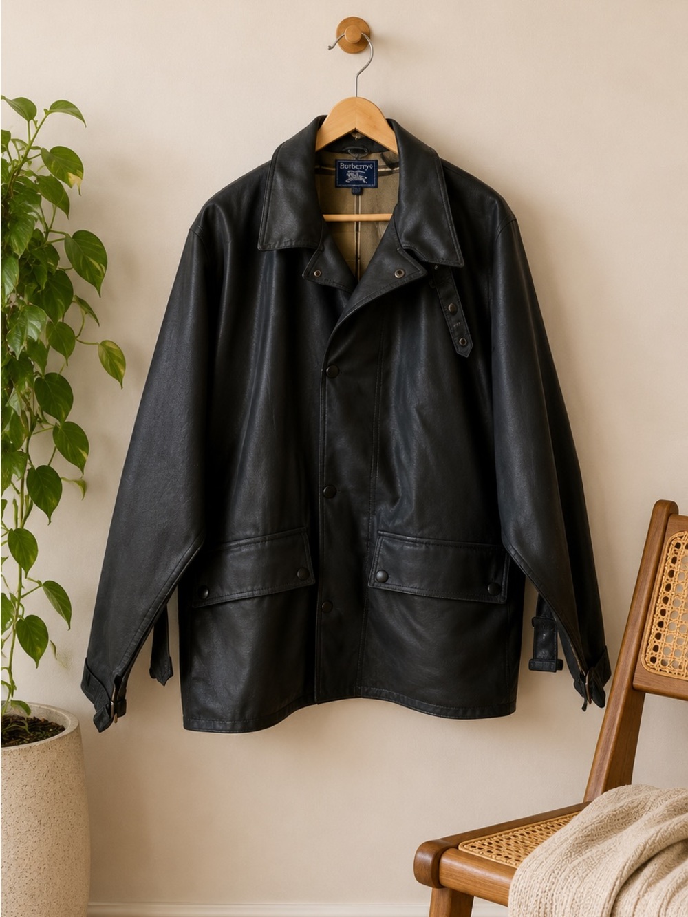 Vintage 1950s Belstaff‎ Black Prince PVC Motorcycle Jacket UK42 Military Moto